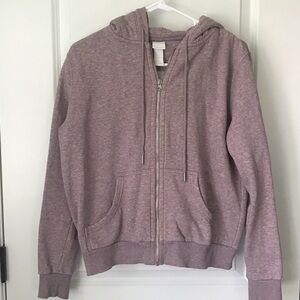 H&M Dusty Mauve Zip Hoodie